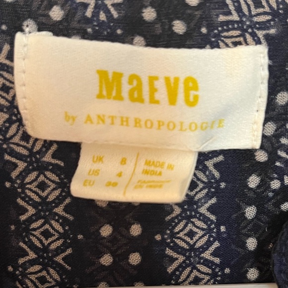 Anthropologie Maeve navy boho dress size 4 - Picture 6 of 9